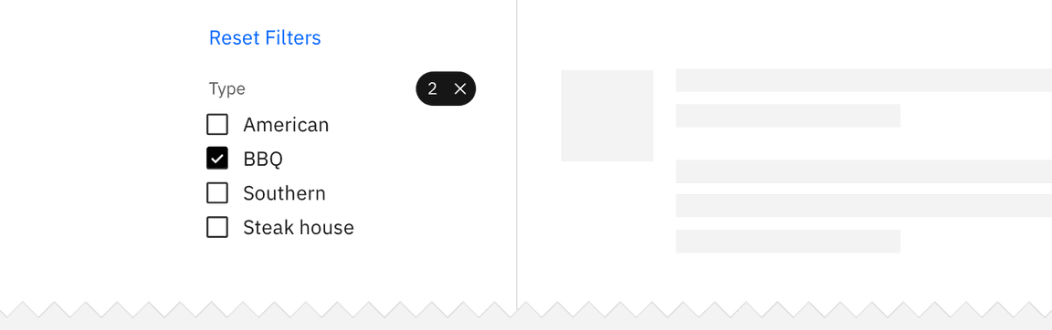 Filter reset example Filter reset example