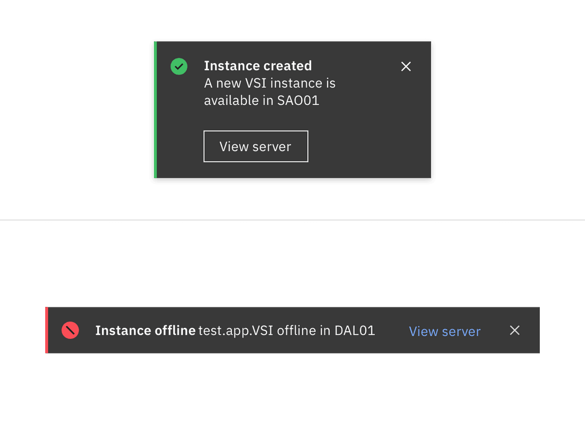 Example of actionable notifications Example of actionable notifications